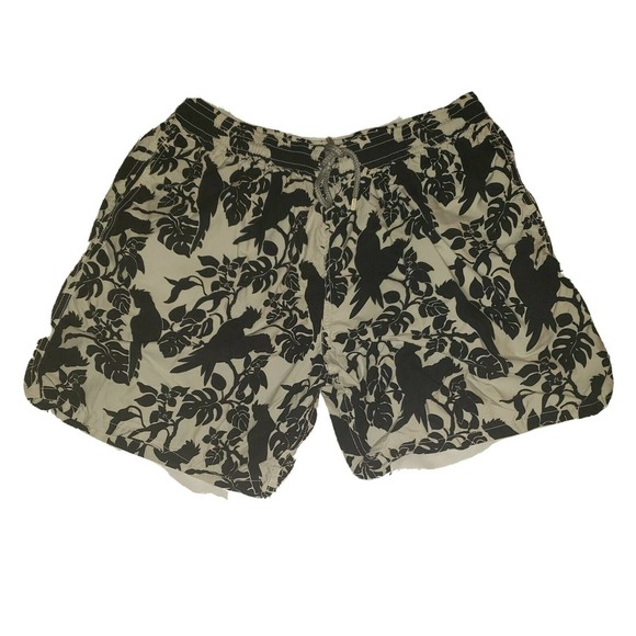 Vilebrequin Tropical‎ Leaf Print Blue White Swim Trunks Shorts XXXL 3XL